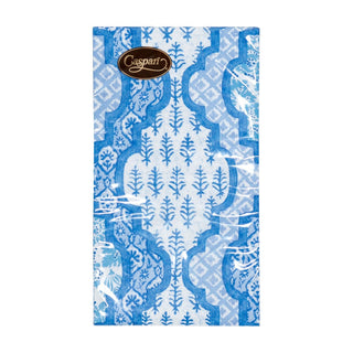 Caspari Provencale Cotton Blue Guest Towel Napkins - 15 Per Package 18441G