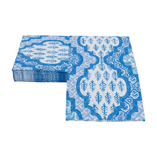 Caspari Provencale Cotton Blue Guest Towel Napkins - 15 Per Package 18441G