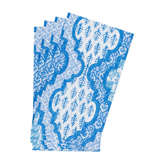 Caspari Provencale Cotton Blue Guest Towel Napkins - 15 Per Package 18441G