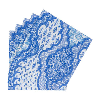 Caspari Provencale Cotton Blue Luncheon Napkins - 20 Per Package 18441L