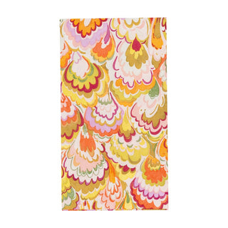 Caspari Marbled Ceramica Raspberry & Chartreuse Guest Towel Napkins - 15 Per Package 18450G