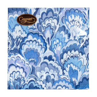 Caspari Marbled Ceramica Indigo Cocktail Napkins - 20 Per Package 18451C