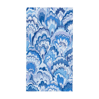 Caspari Marbled Ceramica Indigo Guest Towel Napkins - 15 Per Package 18451G