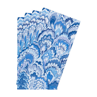 Caspari Marbled Ceramica Indigo Guest Towel Napkins - 15 Per Package 18451G