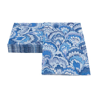 Caspari Marbled Ceramica Indigo Guest Towel Napkins - 15 Per Package 18451G