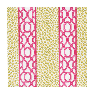 Caspari Knots And Spots Green & Fuchsia Boxed Cocktail Napkins - 40 Per Box 18460B