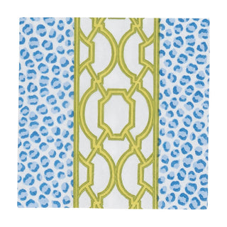 Caspari Knots And Spots Blue & Green Boxed Cocktail Napkins - 40 Per Box 18461B