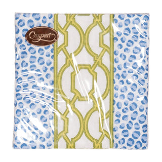 Caspari Knots And Spots Blue & Green Cocktail Napkins - 20 Per Package 18461C