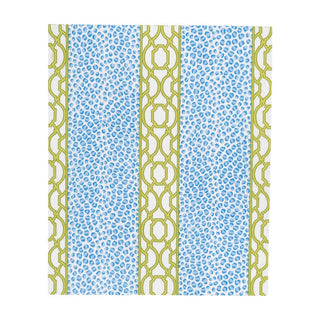 Caspari Knots And Spots Blue & Green Guest Towel Napkins - 15 Per Package 18461G