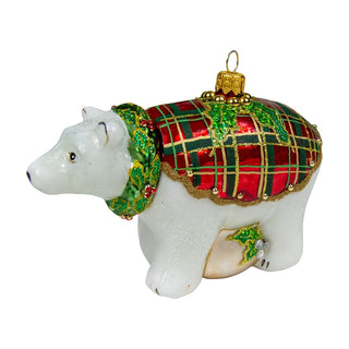 Silverado Polar Bear in Plaid Ornament 18469