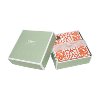 Caspari Coral And Trellis Coral Boxed Cocktail Napkins - 40 Per Box 18470B