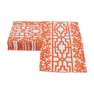 Caspari Coral And Trellis Coral Guest Towel Napkins - 15 Per Package 18470G