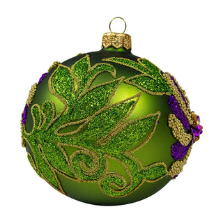 Silverado Jeweled Chrysanthemum Ornament in Green & Purple 18476