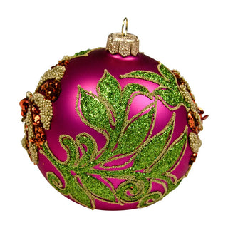 Silverado Jeweled Chrysanthemum Ornament in Fuchsia & Orange 18477