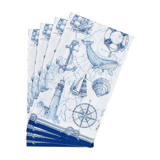 Caspari To The Lighthouse Guest Towel Napkins - 15 Per Package 18480G