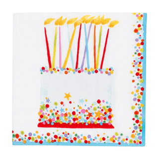 Caspari Birthday Cake Cocktail Napkins - 20 Per Package 18500C