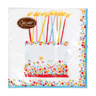 Caspari Birthday Cake Cocktail Napkins - 20 Per Package 18500C