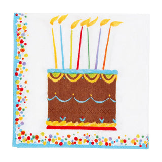 Caspari Birthday Cake Cocktail Napkins - 20 Per Package 18500C