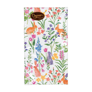 Caspari Bunny Field Guest Towel Napkins - 15 Per Package 18530G