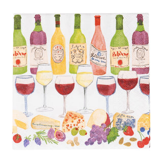 Caspari Wine Pairings Cocktail Napkins - 20 Per Package 18560C