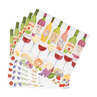 Caspari Wine Pairings Cocktail Napkins - 20 Per Package 18560C