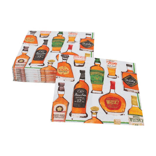 Caspari Whiskey Tasting Cocktail Napkins - 20 Per Package 18570C