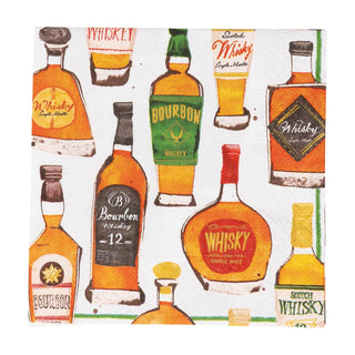 Caspari Whiskey Tasting Cocktail Napkins - 20 Per Package 18570C