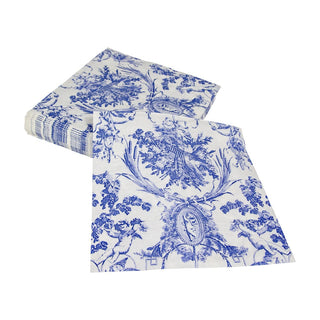 Caspari Romantic Toile Blue Dinner Napkins - 20 Per Package 3300D