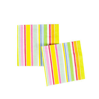 Caspari Cabana Stripe Bright Cocktail Napkins - 20 Per Package 4640C