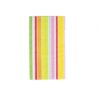 Caspari Cabana Stripe Bright Guest Towel Napkins - 15 Per Package 4640G