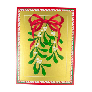 Caspari Mistletoe Boxed Christmas Cards - 15 Christmas Cards and Envelopes 83247