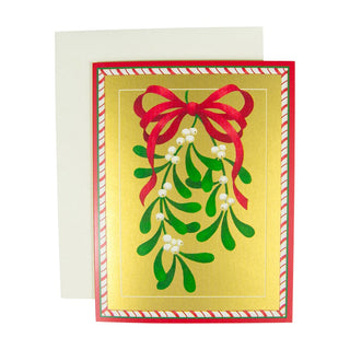 Caspari Mistletoe Boxed Christmas Cards - 15 Christmas Cards and Envelopes 83247