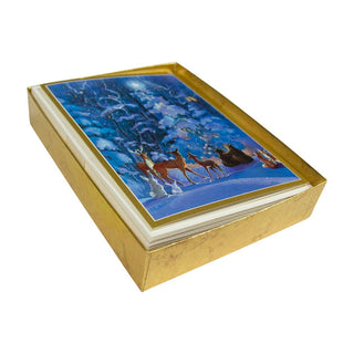 Caspari Forest Animals & Tree Boxed Christmas Cards - 15 Christmas Cards and Envelopes 83269