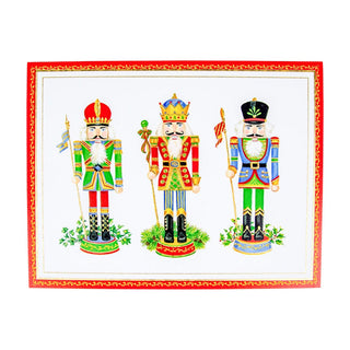 Caspari Nutcrackers Embossed Foil Large Boxed Christmas Cards - 10 Christmas Cards & 10 Envelopes 87313