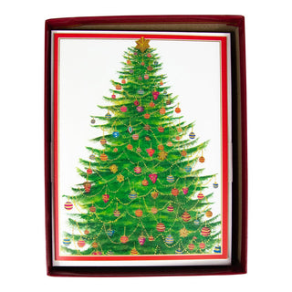 Personalization by Caspari Glittering Tree Personalized Christmas Cards 88206PG