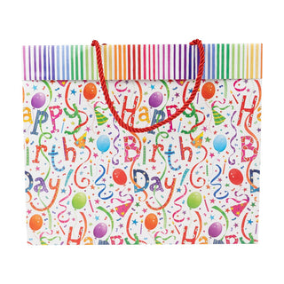 Caspari Happy Birthday Large Gift Bags - One Gift Bag Included 88230B3