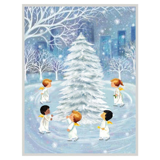 Caspari Skating Angels Boxed Christmas Cards - 15 Cards & 15 Envelopes 89223