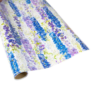 Caspari Delphiniums Gift Wrap - 1 Continuous Roll of Wrapping Paper 8939RC