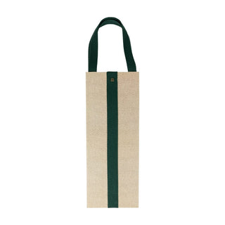 Caspari Jute And Twill Natural & Hunter Wine & Bottle Gift Bags - One Gift Bag Included 89582B4