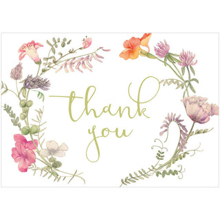 Caspari French Floral Thank You Notes - 8 Note Cards And Envelopes 89610.44B