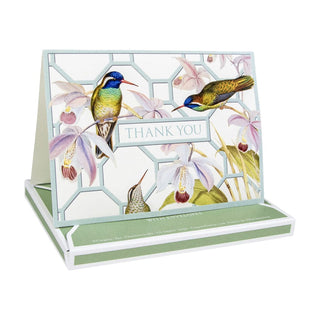 Caspari Hummingbird Trellis Thank You Notes - 8 Note Cards And Envelopes 89612.44B