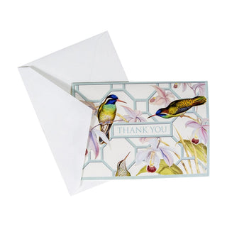 Caspari Hummingbird Trellis Thank You Notes - 8 Note Cards And Envelopes 89612.44B