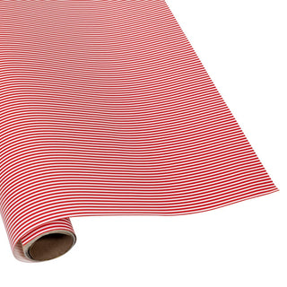 Caspari Oxford Stripe Red Gift Wrap - One 30" x 8' Roll 90353RC