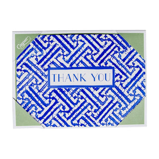 Caspari Fretwork Blue Thank You Notes - 8 Note Cards And Envelopes 91607.44B