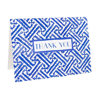 Caspari Fretwork Blue Thank You Notes - 8 Note Cards And Envelopes 91607.44B