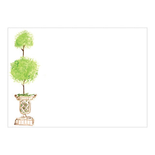 Caspari Painted Topiary Correspondence Cards - 12 Per Package 92615CCU12