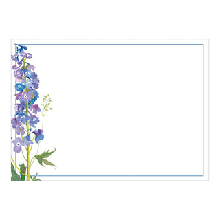 Caspari Delphinium Correspondence Cards - 12 Per Package 92619CCU12