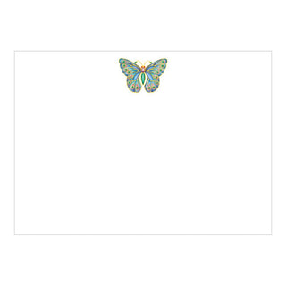 Caspari Jeweled Butterfly Foil Correspondence Cards - 12 Per Package 92622CCU12