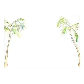 Caspari Painted Palm Trees Correspondence Cards - 12 Per Package 92625CCU12