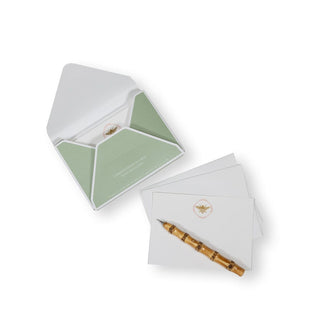 Caspari Bee Crest Foil Correspondence Cards - 12 Per Package 93613CCU12